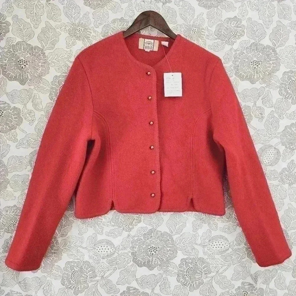 NWT Field Manor 100% wool Women's Blazer Red Size 14 - Picture 1 of 7